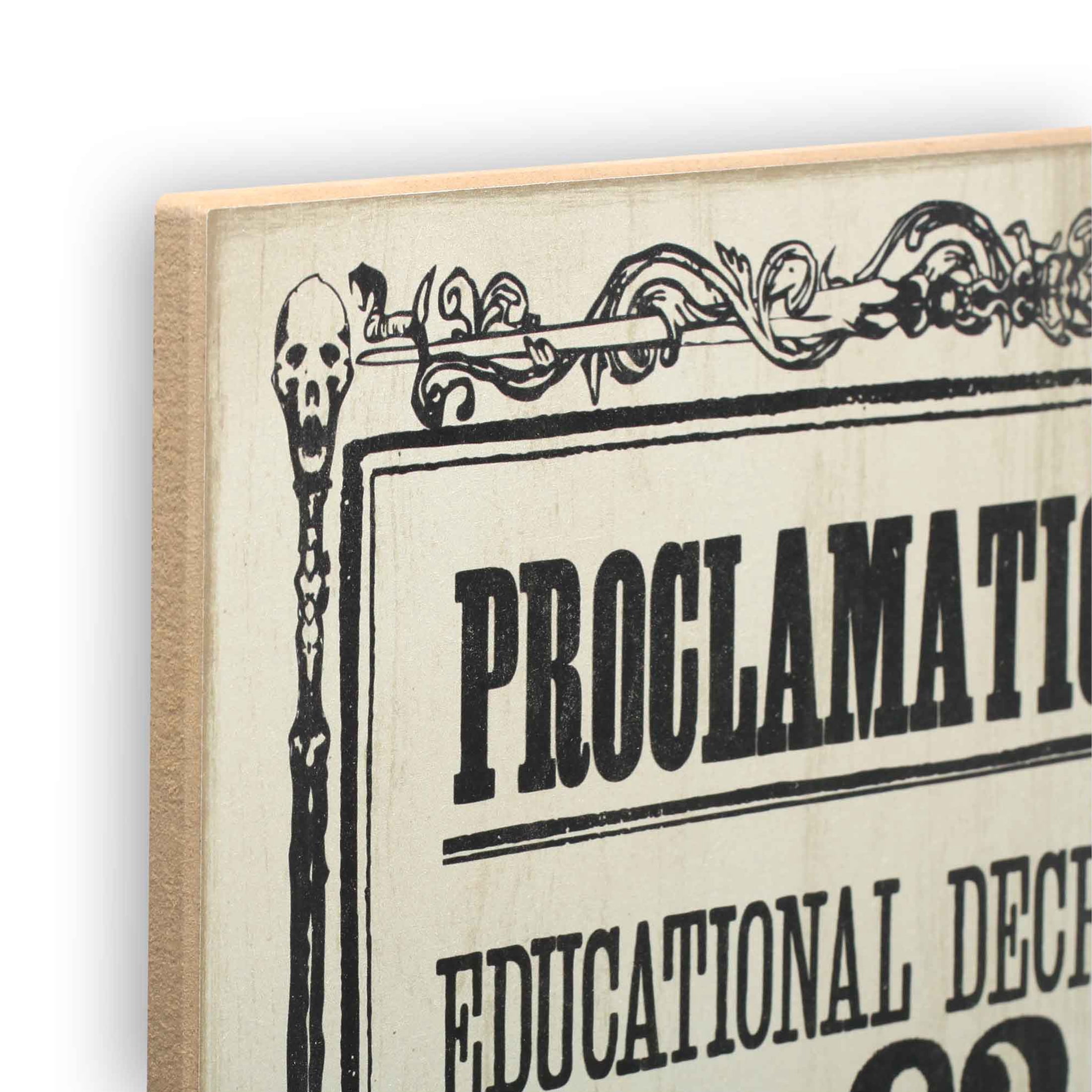 Harry Potter Proclamation Wood Wall Decor - Large Harry Potter Wall Art - Educational Decree No. 82