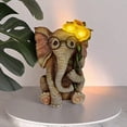 thumbnail image 4 of Matsuzay Estatua de elefante para decoración de jardín al aire libre con luces LED solares. Regalo de cumpleaños para mamá. Decoración del hogar, 4 of 6