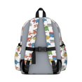 thumbnail image 3 of White Cartoon Fantasy Dinosaurs Pattern Cute School Backpack with Padded Back and Adjustable Shoulder Straps 13.4"x11"x4.7", 3 of 5