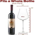 thumbnail image 3 of Salmanzar Crystal Wine Glasses Set of 2 - Premium Full Bottle Giant Wine Glass (29 oz), 3 of 9