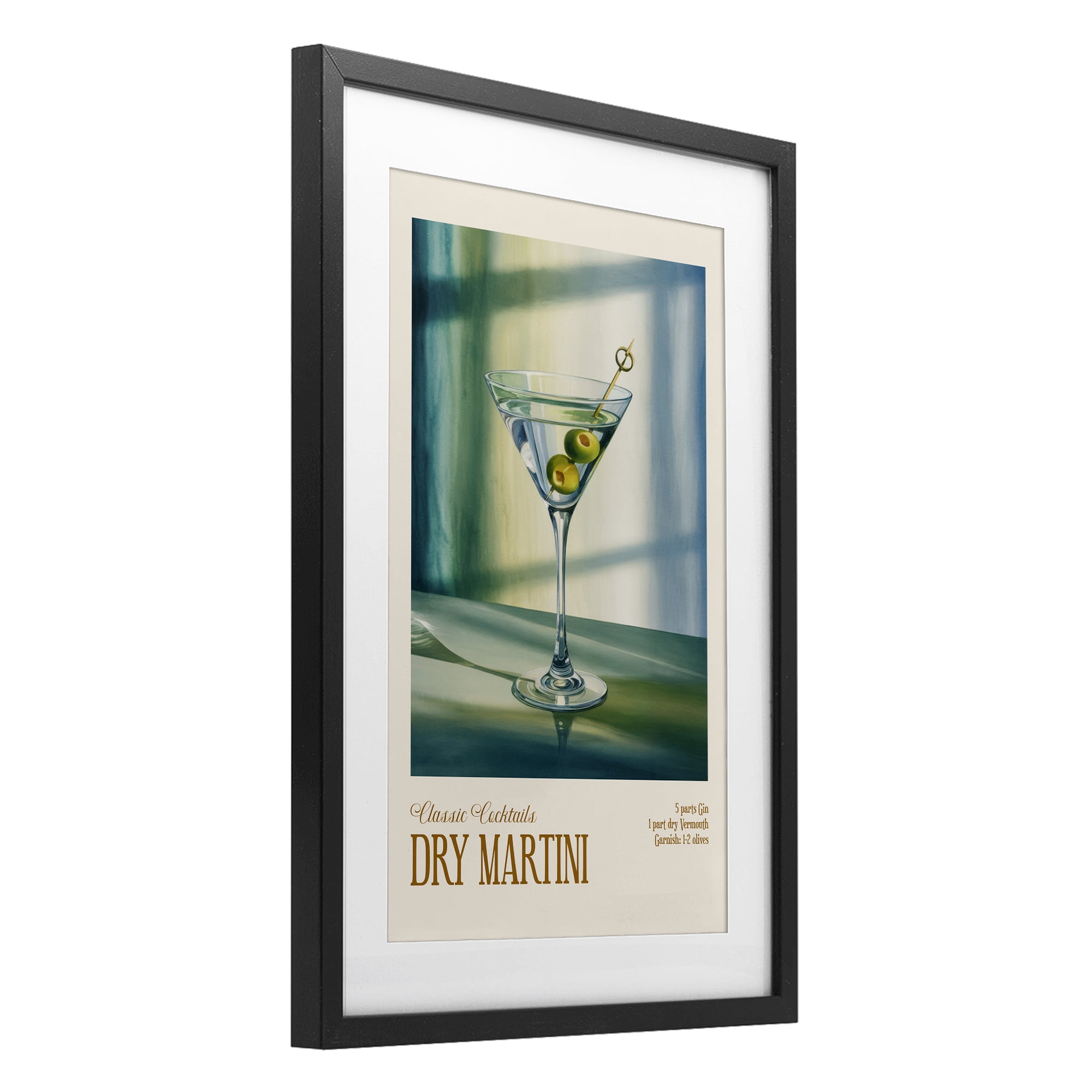 Stupell Industries Dry Martini on Surface Black Framed Print Under Glass, design by Andreas Magnusson