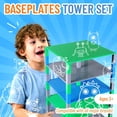 thumbnail image 3 of Strictly Briks Toy Building Block - Classic Baseplates 10" x 10" Brik Tower for Ages 3 Years and Up, 6 Baseplates & 50 Stackers in Blue Green & Gray, 56 Pc, 3 of 7