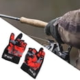 thumbnail image 4 of 3 de corta guantes antideslizantes de mujeres hombres antideslizantes para fotografía deportes al aire libre camping rojo Sunnimix Guantes de pesca, 4 of 8