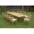 thumbnail image 4 of Teak Dining Set:10 Seater 11 Pc - Large 117" Rectangle Table And 10 Granada Stacking Arm Chairs Outdoor Patio Grade-A Teak Wood WholesaleTeak #WMDSGR9, 4 of 4