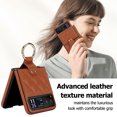 thumbnail image 6 of Allytechgroup Moto Razr 40 Case with Ring Holder Stand, Premium PU Leather Stylish Shockproof Anti-Scratch Portable Phone Case Cover for Motorola Moto Razr 40, Brown, 6 of 6