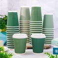 100 Pcs Sage Green 12 oz Disposable Coffee Cups with Lids Corrugated ...
