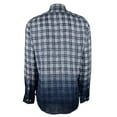 thumbnail image 5 of Men's Slim Fit Linen Dip Dyed Gingham Long Sleeve Shirt Medium, 5 of 5