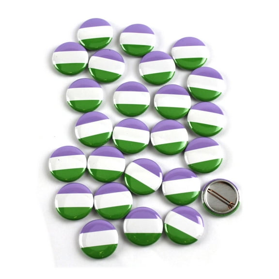 LGBTQ Genderqueer Pride Flag Pinback Buttons - 1 Inch Round - 25 Pack