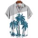 thumbnail image 3 of Camisa de manga corta con estampado 3D de árbol de coco para hombre, estilo hawaiano, para vacaciones en la playa, holgada, de talla grande, para verano de 2024, 3 of 5