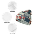 thumbnail image 3 of Picia Patchwork In Country Style Pattern Knitted Beanie Hat for Men and Women , Unisex Winter Warm Stretchy Knit Cap Thick Fisherman Beanies Cuffed Plain Skull Caps, 3 of 6