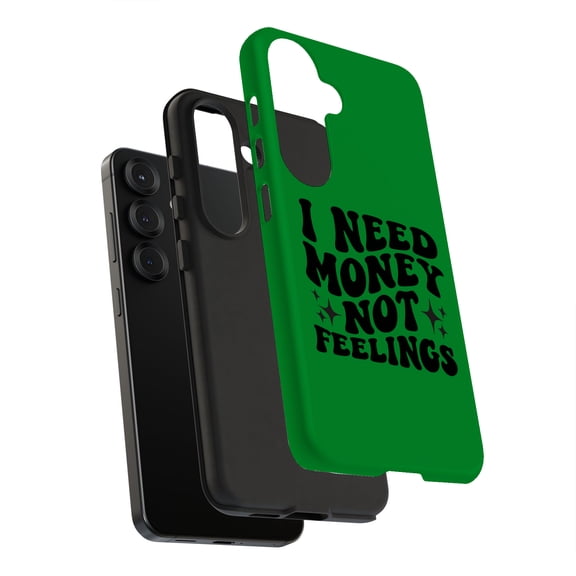 For Samsung Galaxy S22, Dual-Layer, $ Not Feelings Print, USA