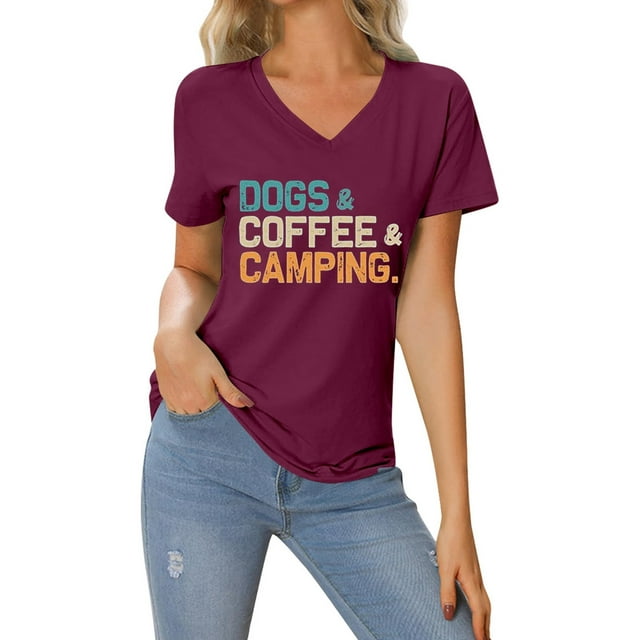 TSADFHJI Hauts de Vacances pour Femmes Fête T-Shirt Décontracté Imprimé Cœur de la Saint-Valentin Col Rond Manches Courtes TTG Rouge
