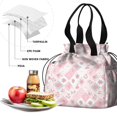 thumbnail image 4 of Pioneer Flower Floral Print Pattern Drawstring Lunch Bag Women - Drawstring Lunch Bag Insulated for Work Office - Stain-Resistant Large Lunchbags for Women with Multi-Pockets, 4 of 6