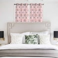 thumbnail image 3 of Vintage Flower Pattern Kitchen Curtains Window Panels, Spring Floral Leaves Plants Pink Insulated Window Treatment Curtain, Grommet Curtains for Bedroom/Living Room/Bathroom, 2 Piece 42"Wx45"L, 3 of 8