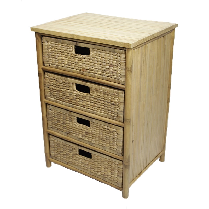 32' Natural Bamboo Storage with 4 baskets