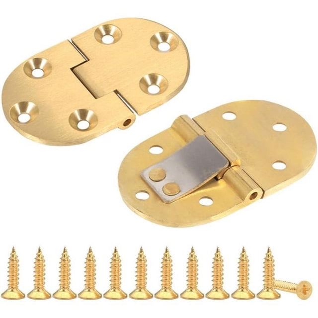 Bisagras para bandeja de mayordomo de latón macizo de 90 grados (2 uds) bisagra superior abatible con tornillos para mesas plegables/mesa de máquina de coser