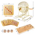 thumbnail image 5 of GSE Bingo Game, Bingo Game Set with Cage and Balls, Wood Bingo Master Board, 75 Wood Bingo Balls, Shutter Bingo Cards, Bingo Cage Ideal for Large Groups, Parties (Gold Cage with Accessory), 5 of 5