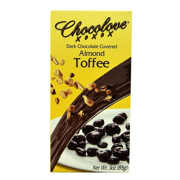 Chocolove Dark Chocolate Covered Almond Toffee, 3.0 Oz