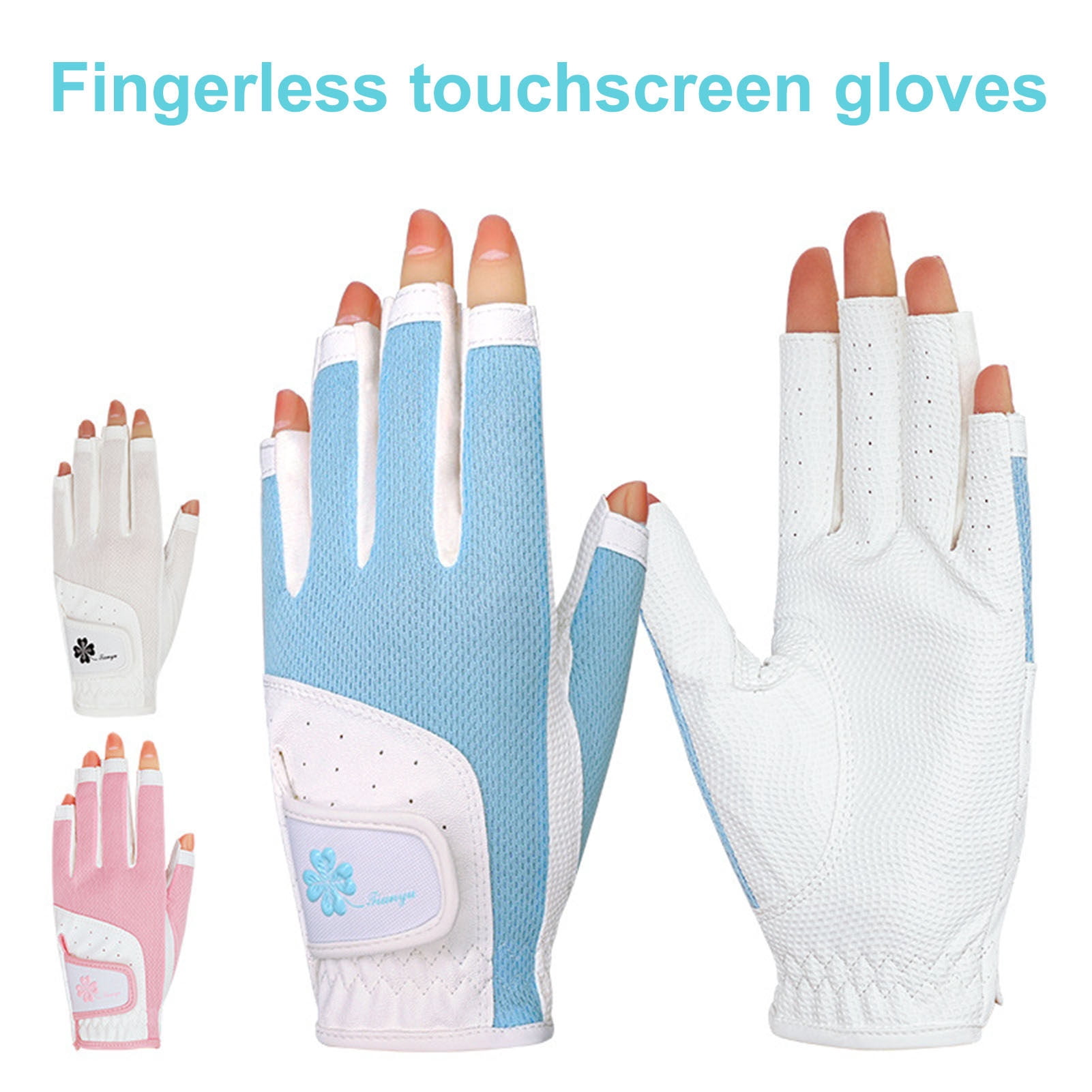 Sportteer Men Women Golf Gloves 1 Pair Golf -slip Silicone Sweat-absorbing Breathable Touch Screen Men Women Left Right Hand Outdoor Sports Breathable Golf Gloves
