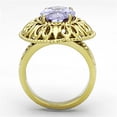 thumbnail image 3 of IP Gold(Ion Plating) Stainless Steel Ring with AAA Grade CZ in Light Amethyst for Women Style TK1110, 3 of 4