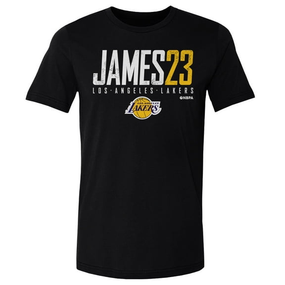 Men's 500 Level LeBron James Black Los Angeles Lakers Elite T-Shirt