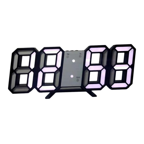 Reloj despertador electrónico Reloj digital Pantalla de temperatura Reloj de mesa LED digital En blanco y negro