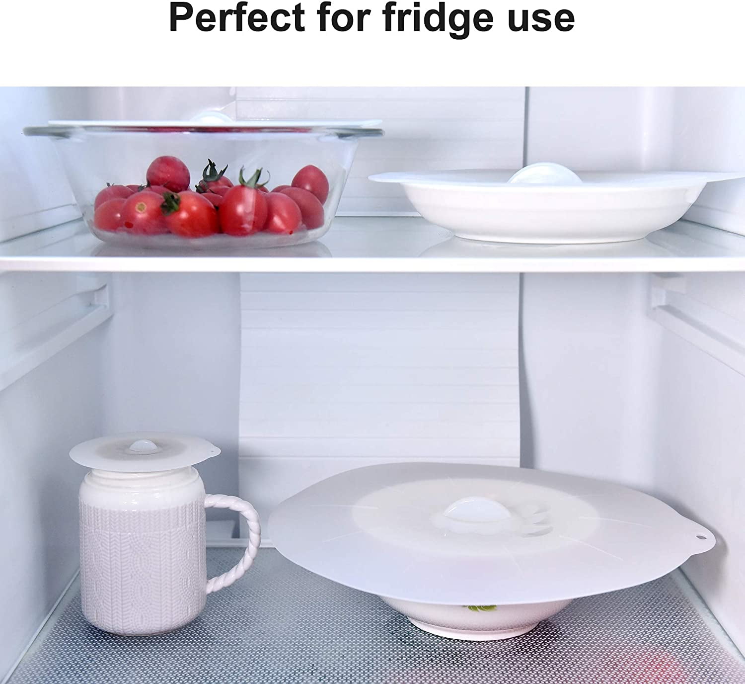 Kepooman Kitchen Reusable Silicone Bowl Lids for Food Container, Food Storage Covers for Freezer & Microwave, Various Sizes, Set of 5, White Kepooman Kitchen Reusable Silicone Bowl Lids for Food Container, Food Storage Covers for Freezer & Microwave, Various Sizes, Set of 5, White
