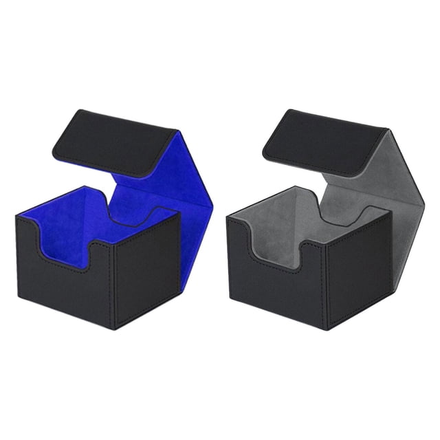 Estuche de baraja de cartas Zulema Caja de 2 piezas para cartas coleccionables azul y gris