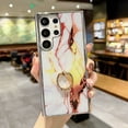 thumbnail image 1 of SaniMore for Samsung Galaxu S22 Ultra 6.8" 2022 Case with 360 Rotating Ring Bracket, Unique Fashion Marble Print Pattern Soft TPU Slim Fit Protective Shockproof Stylish Girly Stand Case, Gold, 1 of 7
