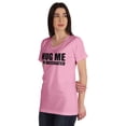 thumbnail image 4 of Inkmeso Hug Me I'M Vaccinated Funny Pro-Vaccine V-Neck T-shirt For Womens, 4 of 8