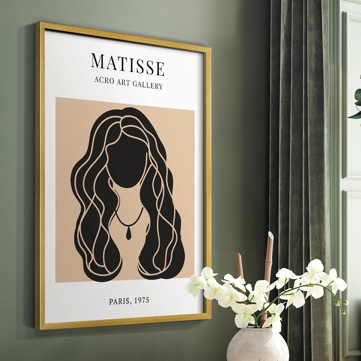 Matisse CXIX Framed Print in Gold Solid Wood 22 x 28 Framed Print