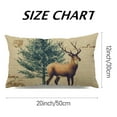 thumbnail image 3 of Shangniulu Set of 2 Christmas Pillow Cover 12x20, Christmas Cushion Case Holiday Decoration for Sofa Couch, Vintage Deer and Christmas Tree Decor 12x20inch, 3 of 8