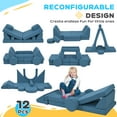 thumbnail image 4 of Qaba 12-Piece Modular Kids Play Couch Building Fort, Blue, 4 of 10