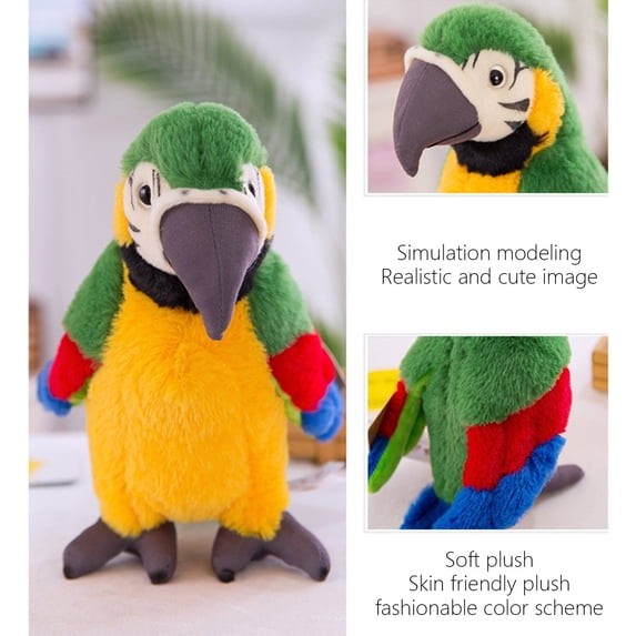 syligr Stuffed Parrot Plush Toy for Kids 1+, Soft Realistic Bird Doll with Cotton Material, Home Decor or Playmate for Toddlers, 9.8 Inch, Holiday Party Gift for Animal Lovers