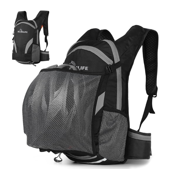 Bicycle Cycling Backpack - Water Resistant Biking and Bike Commuter Lightweight Backpack with Helmet Mesh Holder, Men and Women