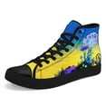 thumbnail image 4 of Coolcustomize Men's Gothic Punk Neon Glow-in-the-Dark Sneakers - Neon Blue & Yellow Mushroom Graphic High-Top Lace-Up Shoes with Neon Glow-in-the-Dark Sole Casual Shoes, 4 of 10