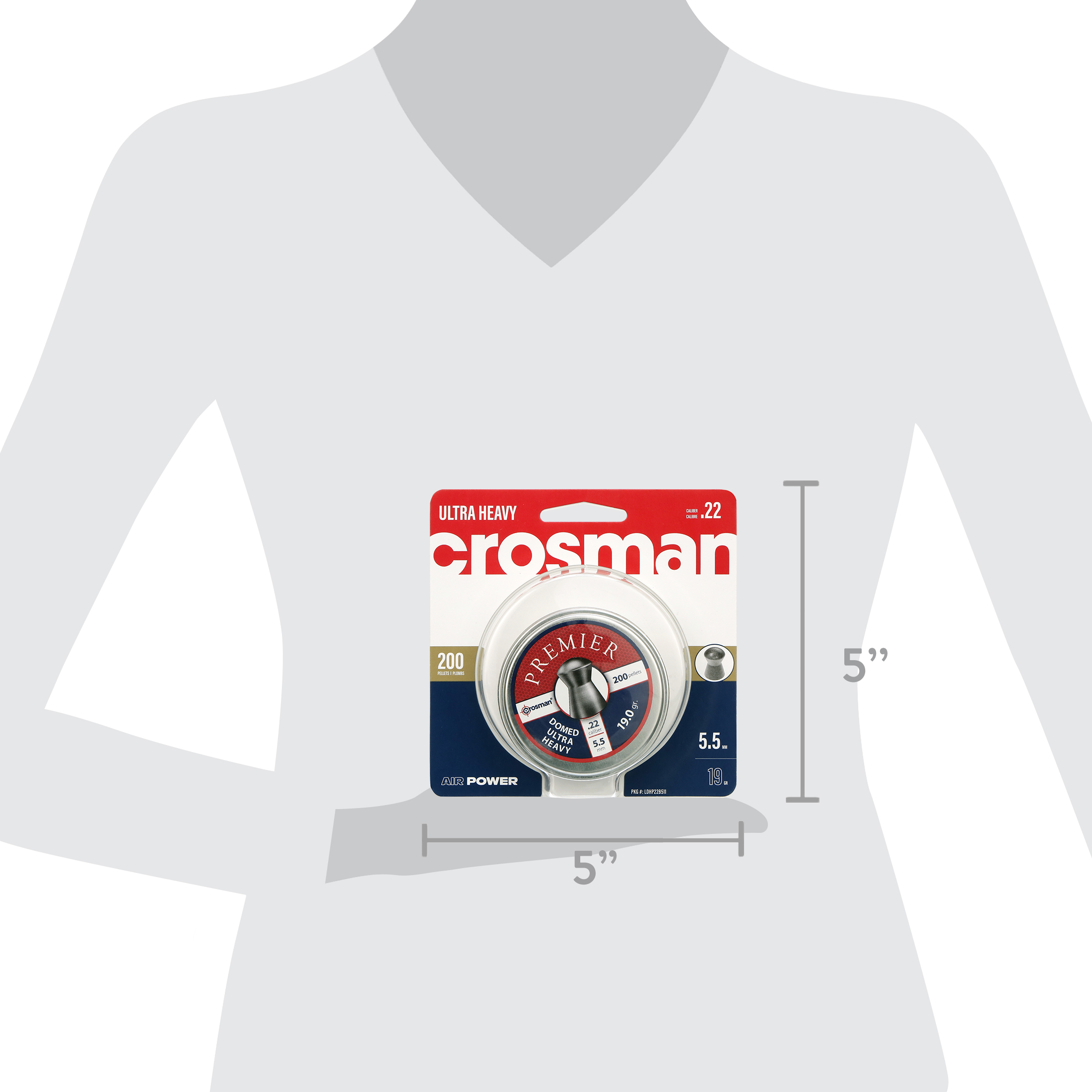 Crosman Premier .22Cal. Heavy Domed 19gr Pellet for Pellet Air Guns, 200ct.