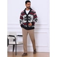 thumbnail image 2 of DARING DIVA Men's Shawl Collar Long Sleeved Knitwear Cardigan Sweater XL Black Red, 2 of 7