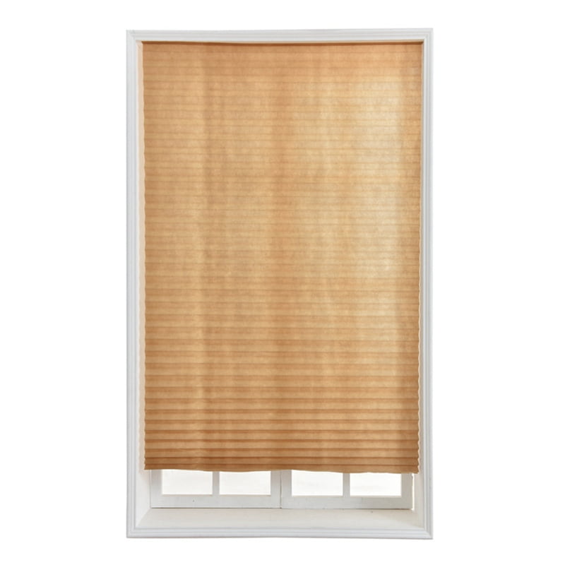 Details about   Blackout Self Adhesive Pleated Blind Curtain Coffee Office Window Balcony Shade 