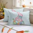 thumbnail image 2 of Easter Decorative Throw Pillow Covers 12x20 Inch Set of 2 Bunny Carrot Home Decor Pillow Cases for Couch, Happy Easter Eggs Sage Green Cushion Case for Living Room Bedroom Bed Car Chair, 2 of 9