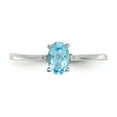 thumbnail image 4 of Primal Gold 10 Karat White Gold Genuine Diamond and Blue Topaz Birthstone Ring, 4 of 7