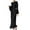 Black, variant on TJAZFJPA Long Party Dresses for Women Women Casual Solid Color Round Neck Bell Sleeve Pleated Dress Long Summer Dresses for Women Engagement Party Dress