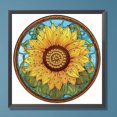 thumbnail image 1 of Pintura de diamante 5D JShteea DIY Taladro parcial Girasol Vidrieras, 1 of 9