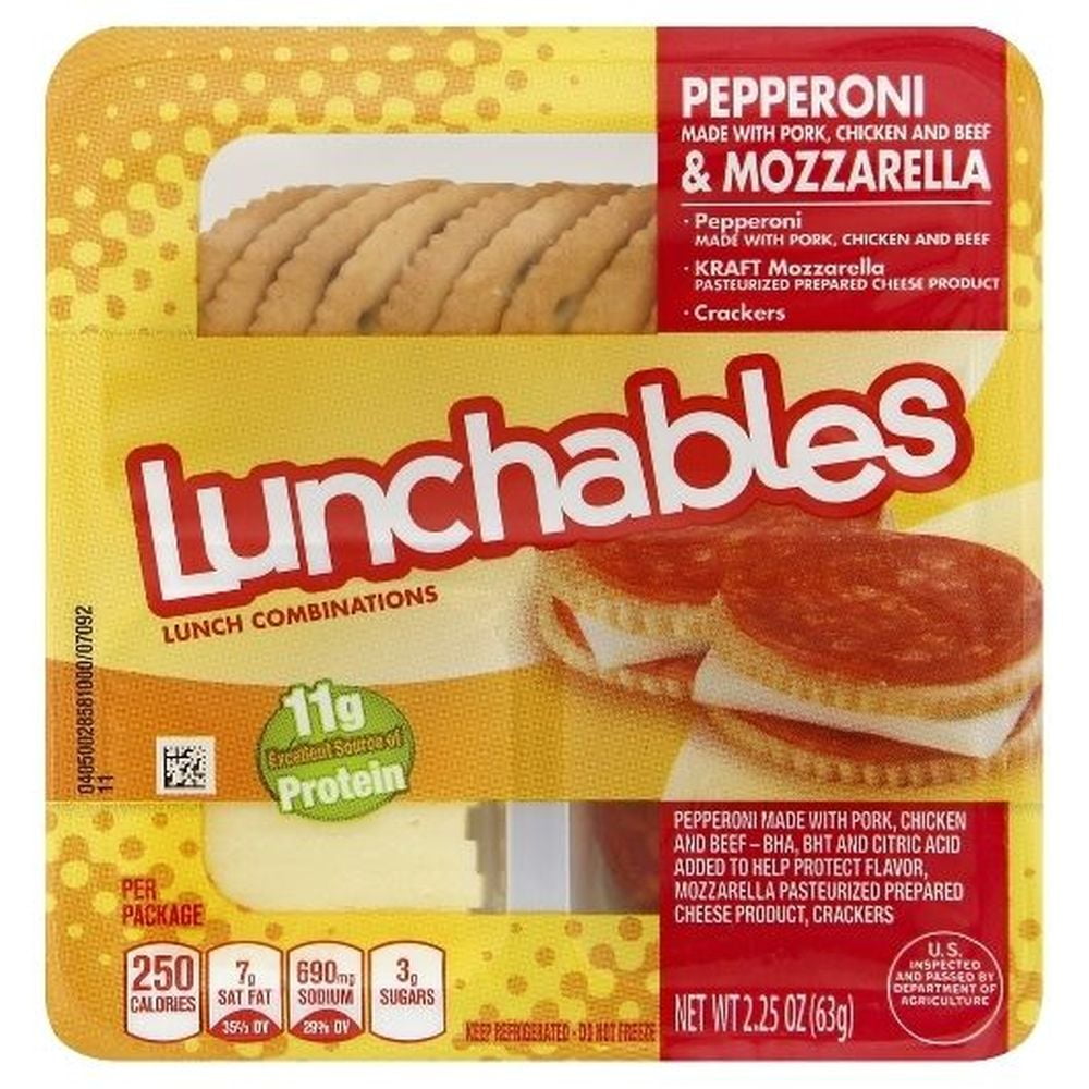 Lunchables Pepperoni and Mozzarella, 2.25 Ounce 16 per Case.