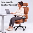 thumbnail image 3 of HOMRELEXA Ergonomic Office Chair Big and Tall with Adjustable Armrests and Headrest, PU Leather Comfy Desk Chairs for Home Office, Brown, 3 of 11