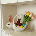 thumbnail image 4 of Imitation Rattan Woven Bunny-Shaped Gift Basket with Handle for Home Decor, Parties, Picnics, Storage, and Holiday Celebrations, 4 of 5