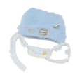 thumbnail image 4 of Gorro de peluche para muñeca, gorro con puños para muñeca, juego de simulación, cómodo, bricolaje, moda con babero, gorro de peluche para muñeca de sombrero azul, 4 of 7