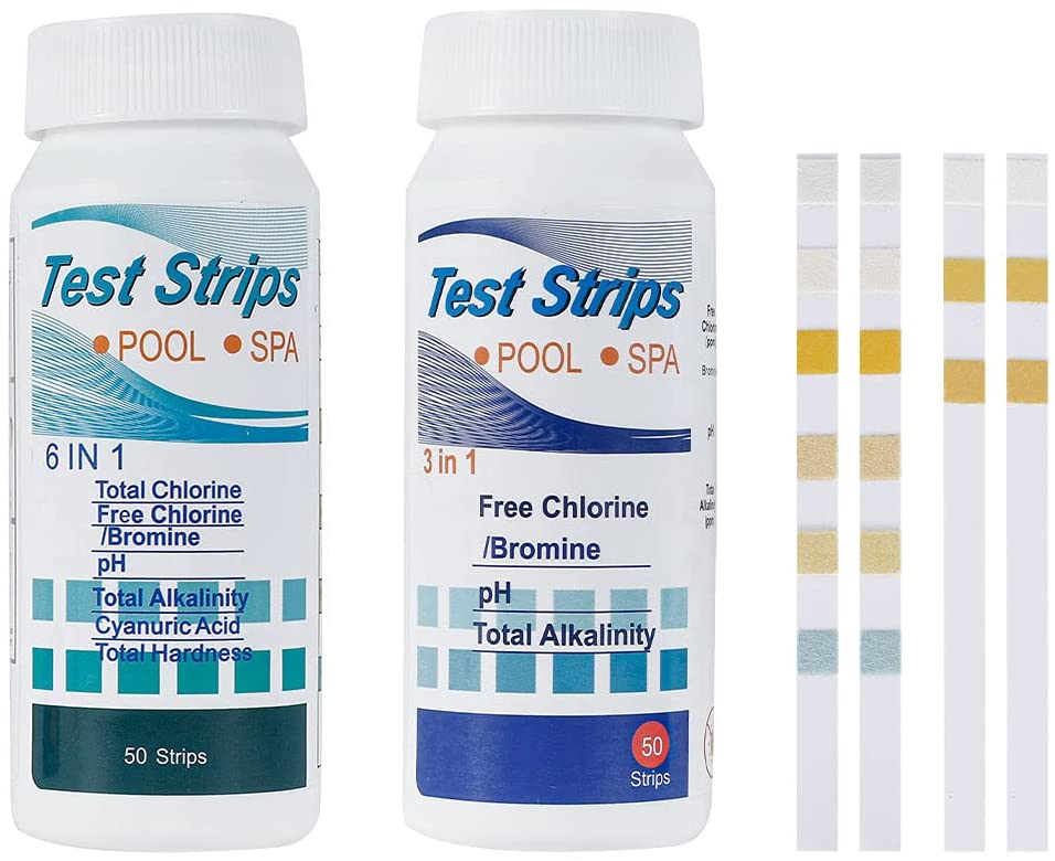 Miuline Water Test Strips,6 In 1 Pool Hot Tub Spa Test Strips for Water Hardness, pH, Chlorine