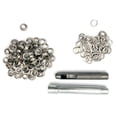 thumbnail image 1 of Eyelet Punch Tool + Hole Punch + 100 Sets Silver Eyelets Grommet DIY Leather Craft Tools Set, 1 of 7