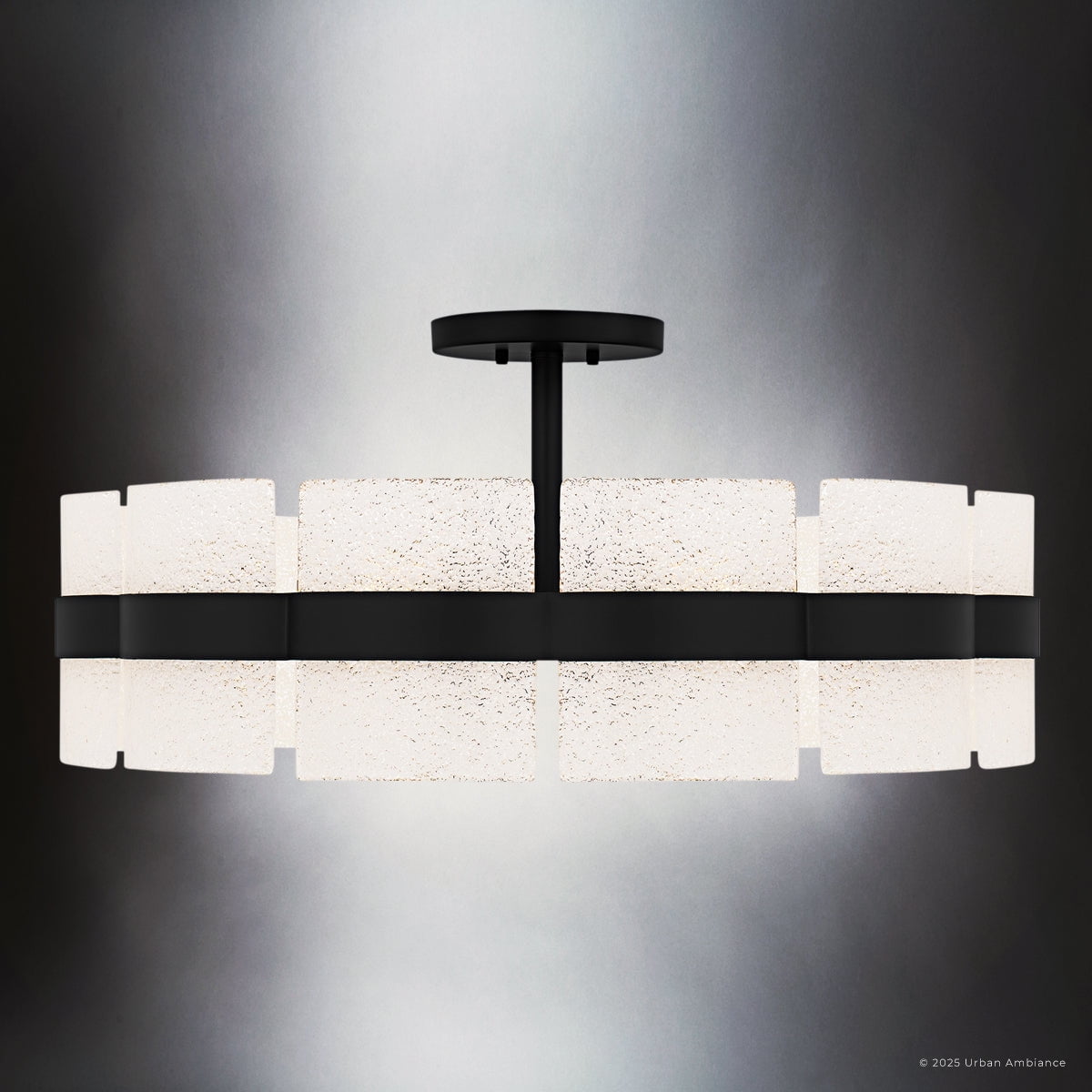 Luxury Contemporary Ceiling Light, Matte Black, UQL6500